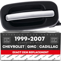 Chevrolet Silverado, Suburban, Tahoe, Avalanche, GMC Sierra, Yukon, Cadillac Escalade Exterior Door Handle, Rear Left - Chrome, Black - Rear Left Door Handle