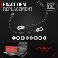 Toyota Tacoma Tailgate Cable Replacement Set, Rear Left & Right Side - Tail Gate Support Cable Straps, Metal