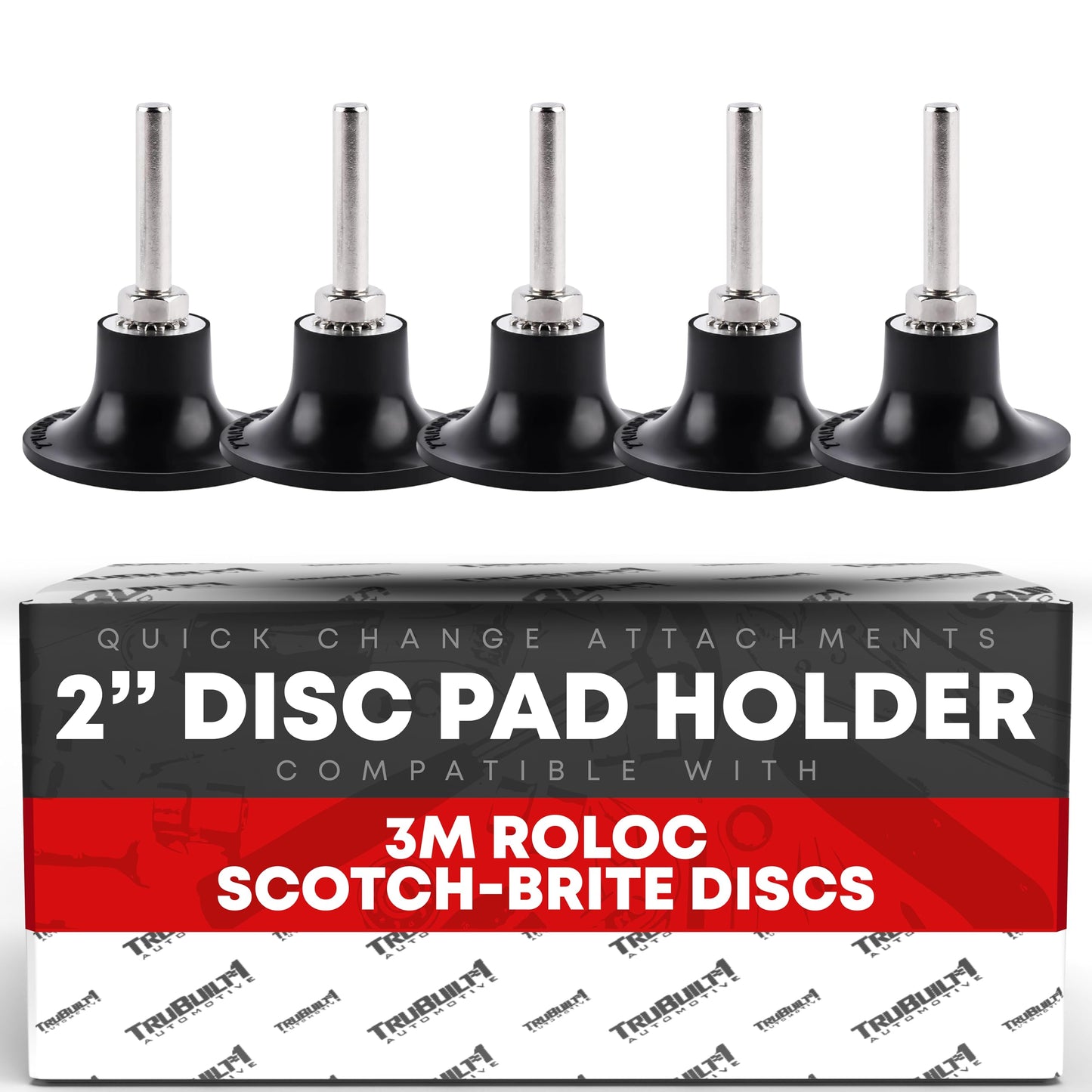 3M Roloc 2" Conditioning Disc Pad Holder Assembly, 5-Pack - 1/4" Shank - Speed-Lok TR Quick-Change Attachment - ROLOC Pad 2" - 5 Pack