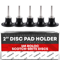 3M Roloc 2" Conditioning Disc Pad Holder Assembly, 5-Pack - 1/4" Shank - Speed-Lok TR Quick-Change Attachment - ROLOC Pad 2" - 5 Pack