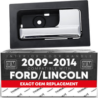 Ford F-150, Ford Lobo, Lincoln Mark LT Interior Door Handle, Front/Rear Right - Chrome, Textured Black - Passenger Side - Black/Chrome Handle