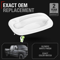 Chevrolet Silverado, Suburban, Tahoe, GMC Sierra, Yukon, Denali Exterior Door Handle, Front Left - Olympic White, Plastic - Front Driver Door Handle