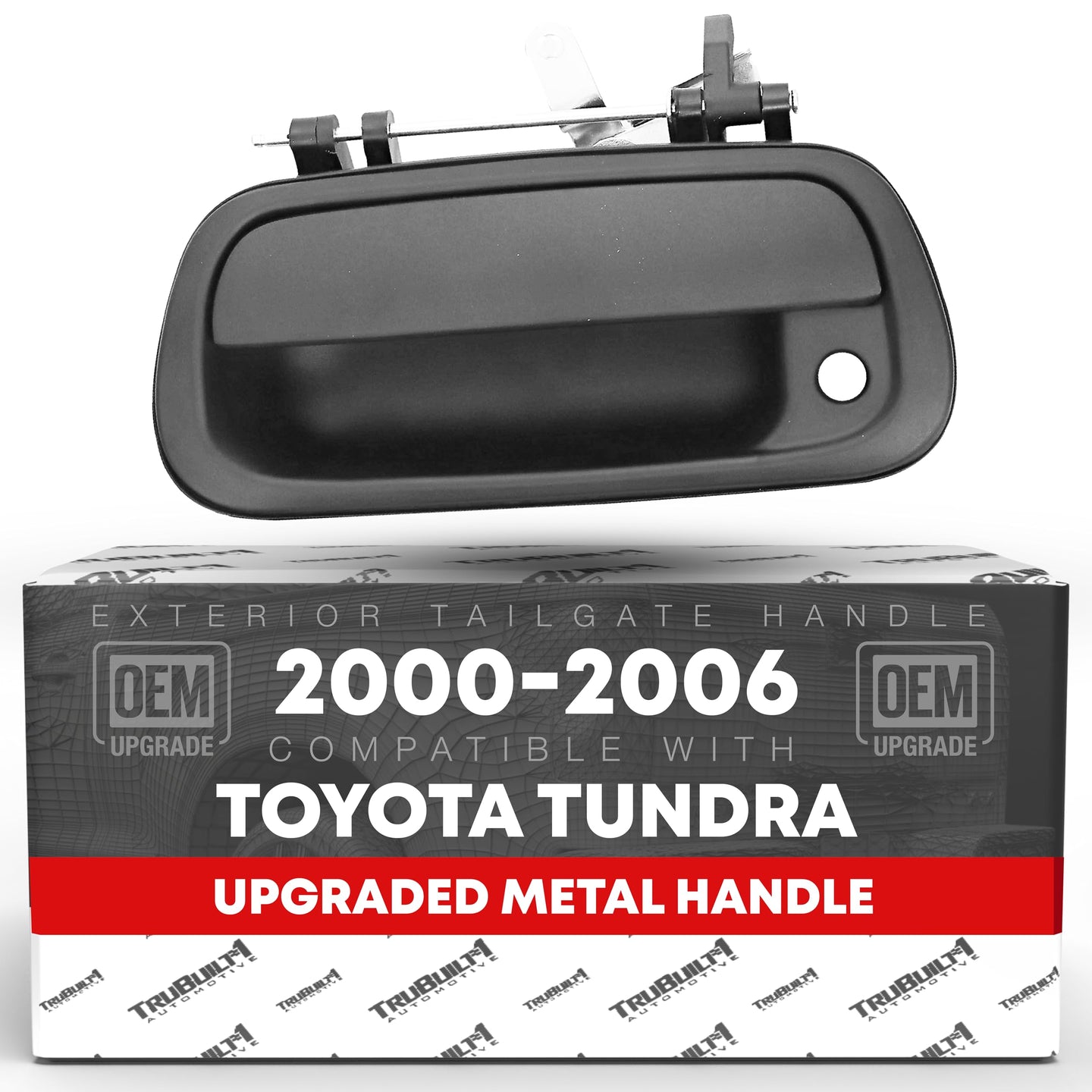 Toyota Tundra Tailgate Handle Assembly - Textured Black, Metal with Keyhole - Metal Upgrade