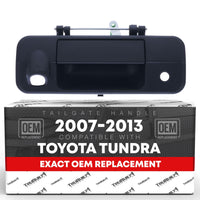 Toyota Tundra Tailgate Handle Assembly - Liftgate Latch Handle with Rear Camera Hole - Textured Black, Plastic/Metal - OE Replacement Handle