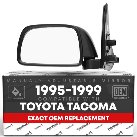 Toyota Tacoma Passenger Side Mirror Replacement - Manual Adjustment, Manual Folding, Convex Glass - Textured Black Cover - Passenger Side Mirror