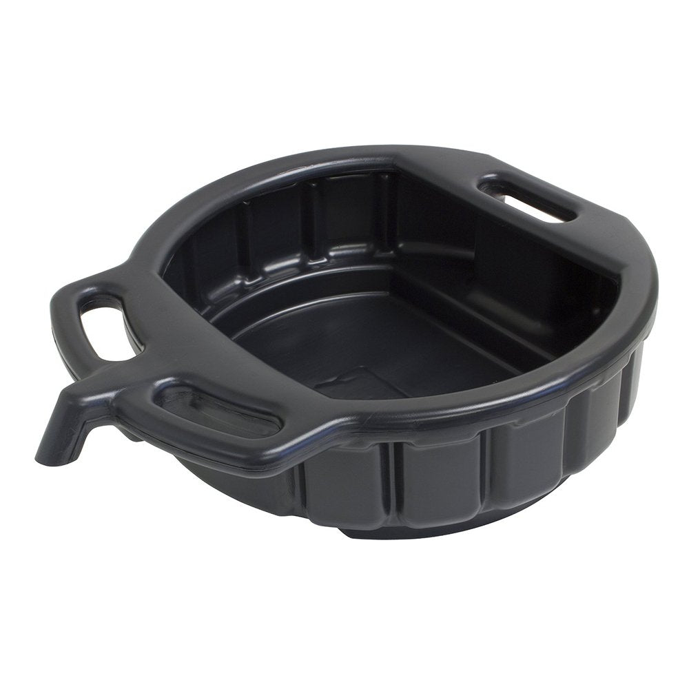 TruBuilt 1 Automotive 15 Liter Black Oil Drain Pan - 4.5 Gallon Capacity - Professional Quality & Easy DIY Oil Changes