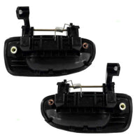 T1A Driver and Passenger Side Outside Door Handles Pair Replacement for 2000-2006 Hyundai Accent OE Exterior Black Color, Fits Left and Right Side T1A-8365025000 and T1A-8366025000