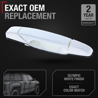 Chevrolet Avalanche, Tahoe, Suburban, Silverado, GMC Sierra Denali, Yukon, Cadillac Escalade Exterior Door Handle, Rear Right - Plastic Olympic White (GAZ) - Rear Passenger Door Handle