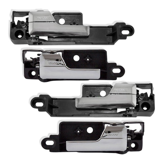 T1A Interior Door Handle Replacements Set for 2006-2012 Ford Fusion, Fits All 4 Doors, Also Fits Lincoln MKZ, Lincoln Zephyr, Mercury Milan, Black Color, T1A-6E5Z-5422601-A, 6E5Z-5422600-AA