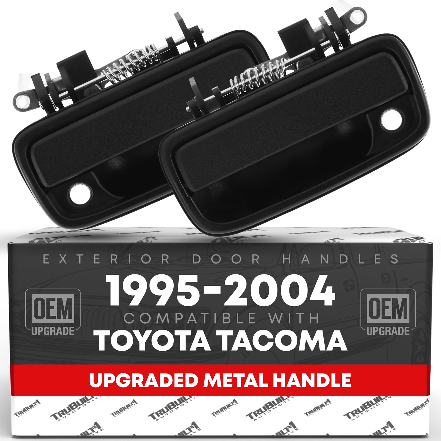 Toyota Tacoma Exterior Door Handle Set, Front Left & Right - Textured Black, Metal - Driver + Passenger Handle (Metal)