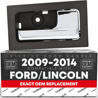 Ford F-150, Ford Lobo, Lincoln Mark LT Interior Door Handle, Front/Rear Left - Chrome, Gray - Driver Side - Gray/Chrome Handle