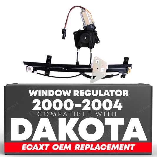 Power Window Regulator w/Motor Assembly, Front Passenger Side - Compatible with 2000-2004 Dodge Dakota, 1998-2003 Dodge Durango - OEM 5066430AB, 55256418, 741-648