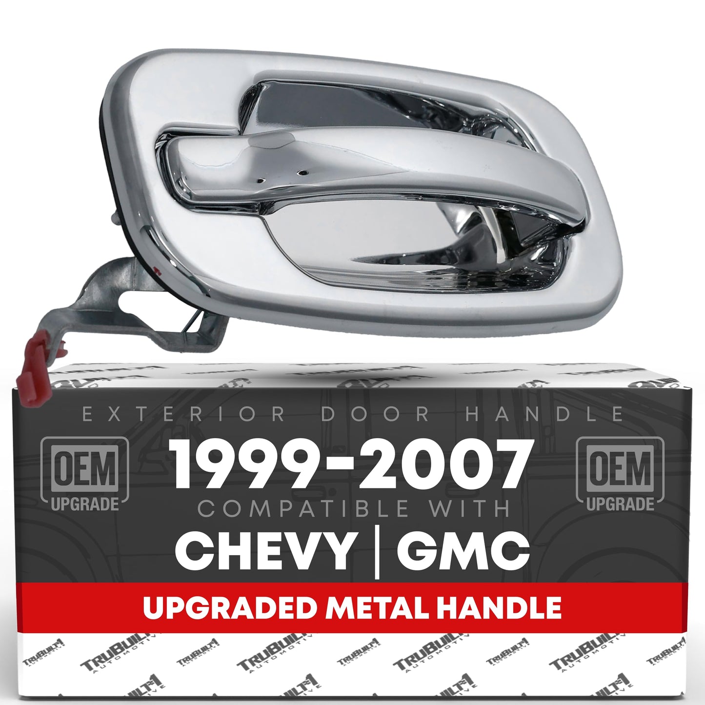 Exterior Rear Passenger Door Handle, Upgraded Metal - Compatible with 1999-2006 Chevrolet Silverado, Suburban, Tahoe, Avalanche; 99-06 GMC Sierra, Yukon - All Chrome - OEM 15721572, 91131