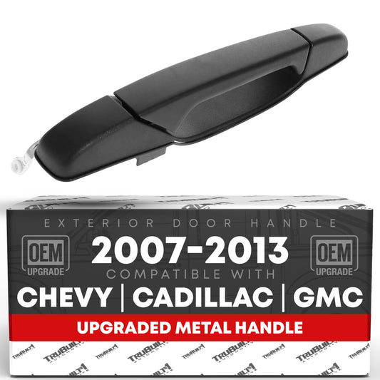 Exterior Door Handle Metal, Rear Right - Compatible with 2007-2013 Chevrolet Silverado, Avalanche, Suburban, Tahoe; 07-13 GMC Sierra, Yukon; 07-14 Cadillac Escalade - Textured Black - OEM 15202914