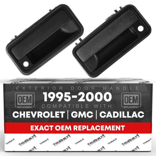 Exterior Front Driver & Passenger Door Handle - Compatible with 11988-1999 Chevrolet C1500, 88-99 K1500, 88-00 K2500, 88-00 K3500, 88-99 GMC C1500, 88-00 C2500 - Textured Black, OEM 15742230, 15742229