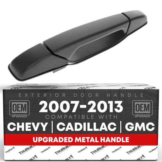 Exterior Door Handle Metal, Front Right - Compatible with 2007-2013 Chevrolet Silverado, Avalanche, Suburban, Tahoe; 07-13 GMC Sierra, Yukon; 07-14 Cadillac Escalade - Textured Black - OEM 20954796