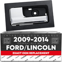 Ford F-150, Ford Lobo, Lincoln Mark LT Interior Door Handle, Front & Rear Left - Chrome, Textured Black Housing - Driver Side - Black/Chrome Handle