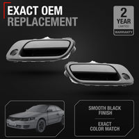 Toyota Camry Exterior Door Handle Set, Front Left and Right - Smooth Black, Plastic - Front Driver + Passenger Door Handle