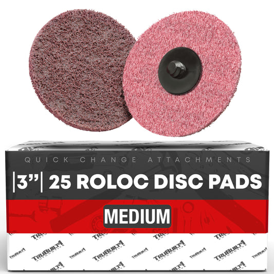 Pack of 25 3" Roloc Disc Sanding Surface Conditioning Disc SC-BL, Medium Grit, Type R - Compatible with 3M Sanding Discs or Scotch Brite Sanding Sponge - Grinding Disks Rust Remover for Metal