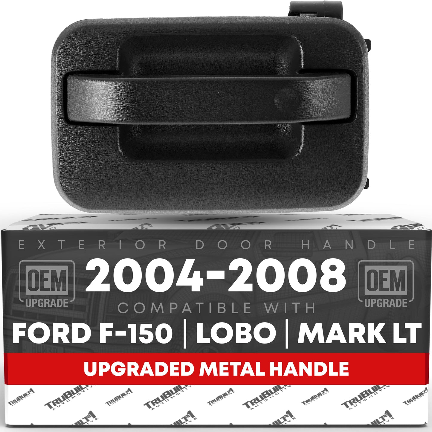 Exterior Rear Driver Door Handle, Upgraded Metal - Compatible with 2004-2014 Ford F-150, 04-14 Ford Lobo, 04-14 Lincoln Mark LT (Mexico) - Textured Black - OEM 4L3Z-1626605-BAA-MT