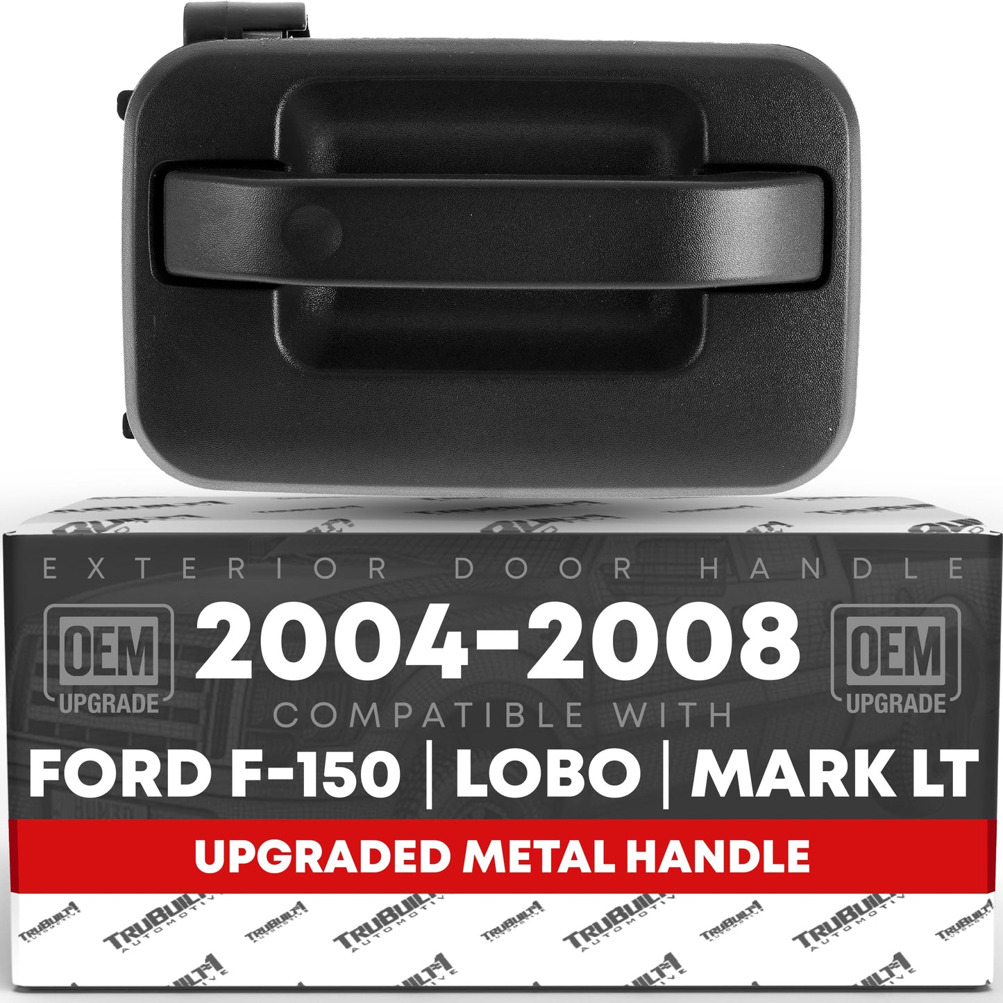 Exterior Rear Passenger Door Handle, Upgraded Metal - Compatible with 2004-2014 Ford F-150, 04-14 Ford Lobo, 04-14 Lincoln Mark LT (Mexico) - Textured Black - OEM 4L3Z-1626604-BAA-MT