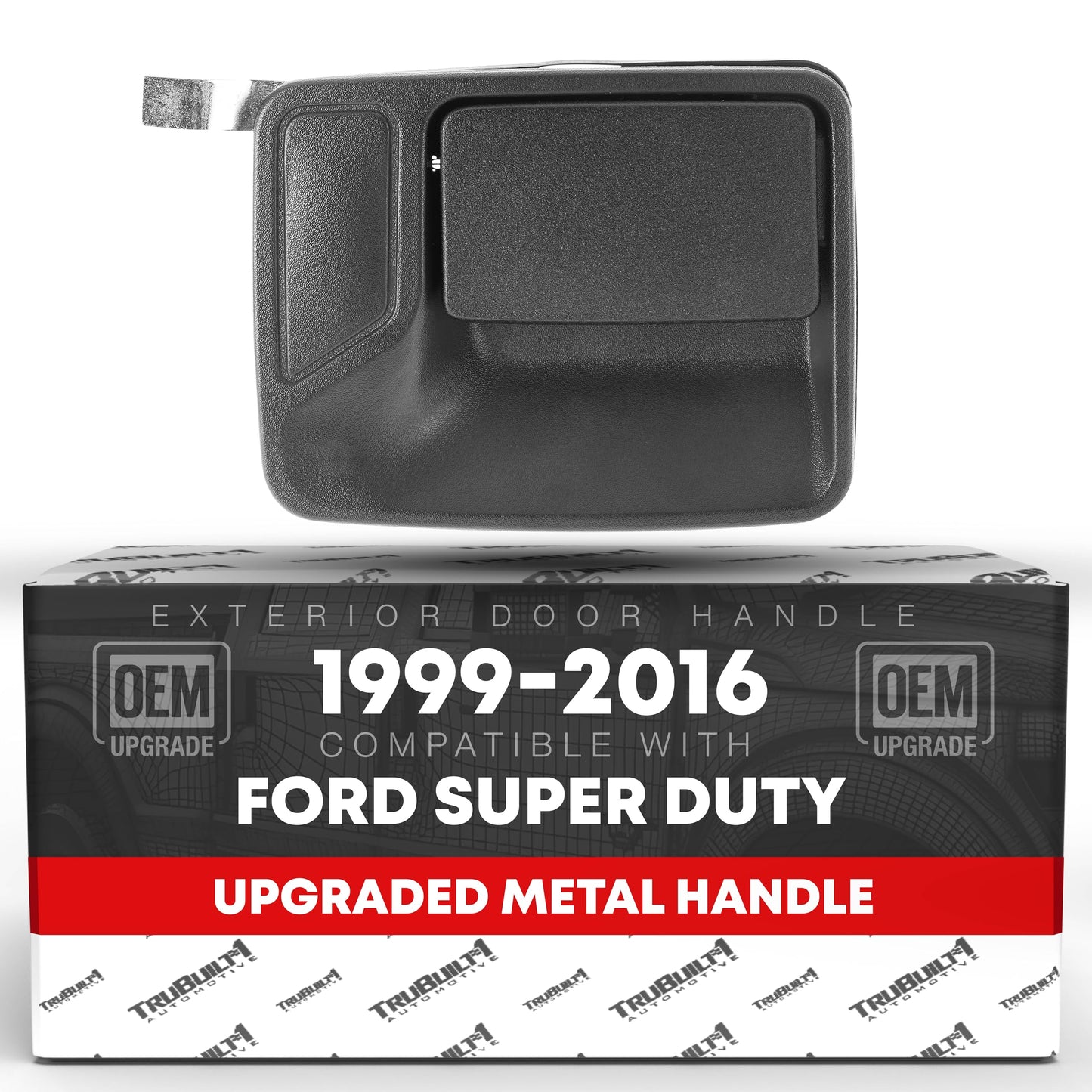 Exterior Front or Rear Passenger Door Handle, Upgraded Metal - Compatible with 1999-2016 Ford Super Duty F-250 F-350 F-450 F-550 F-650; 00-05 Ford Excursion - Textured Black - OEM 7C3Z-2522600