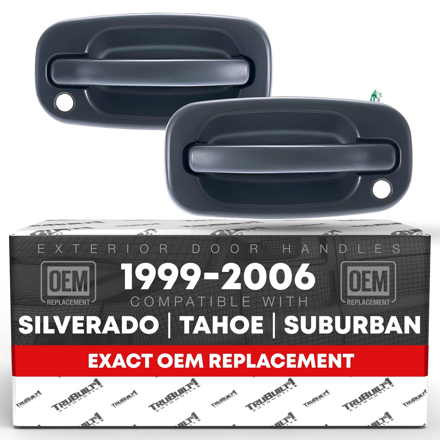 Chevrolet Silverado, Avalanche, Suburban, Tahoe, GMC Sierra, Yukon Exterior Door Handle, Front Left & Right - Textured Black - Front Left and Right Pair