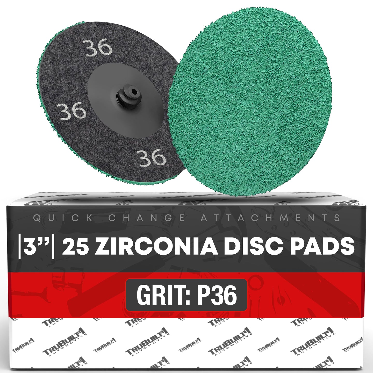 3M SC-BL 3" Roloc Disc, 36 Grit, Pack of 25 - Green Zirconia Sanding Discs for Metal