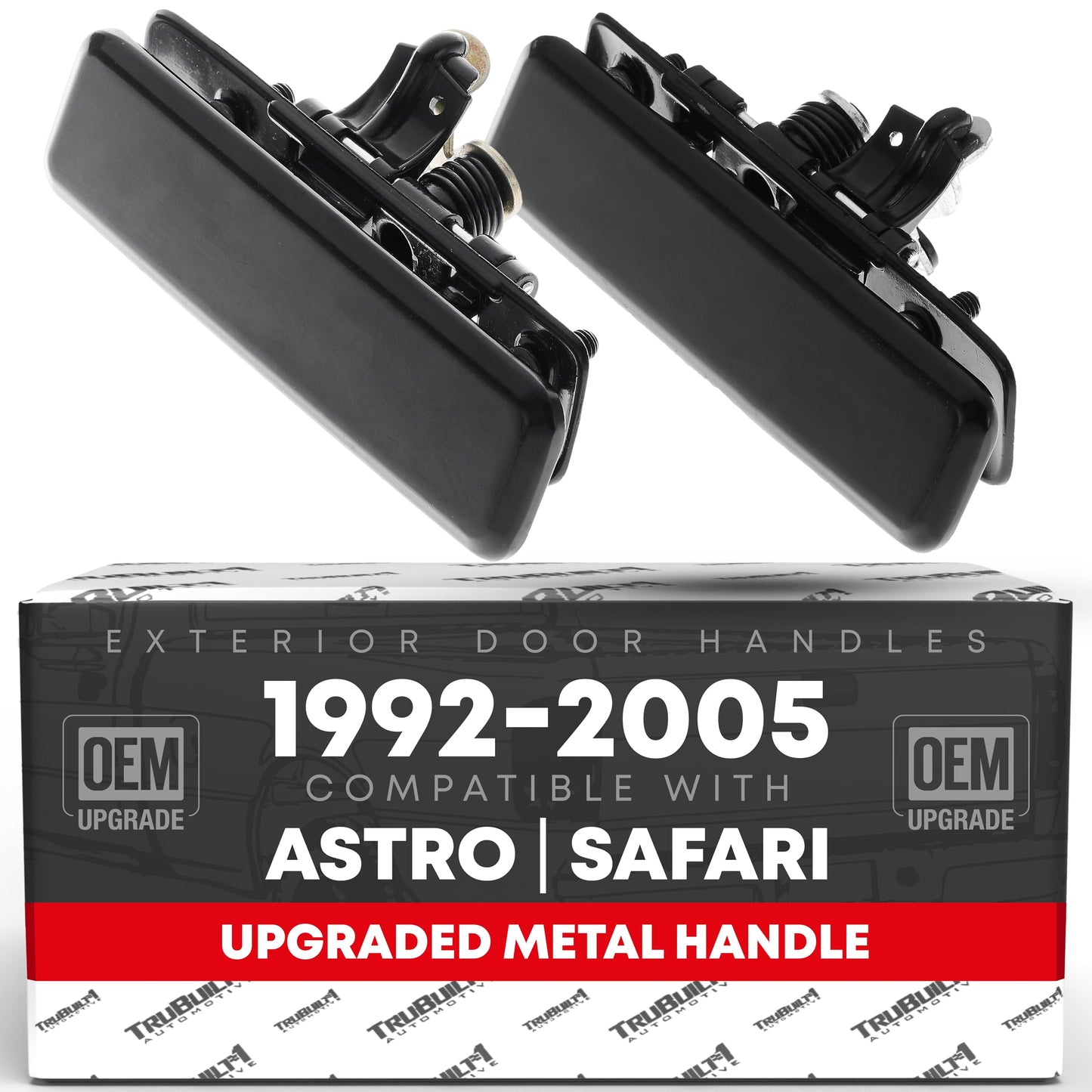 Chevrolet Astro, GMC Safari Exterior Door Handle Set, Front Left & Right - Smooth Finish, Metal - Driver + Passenger Front Handle