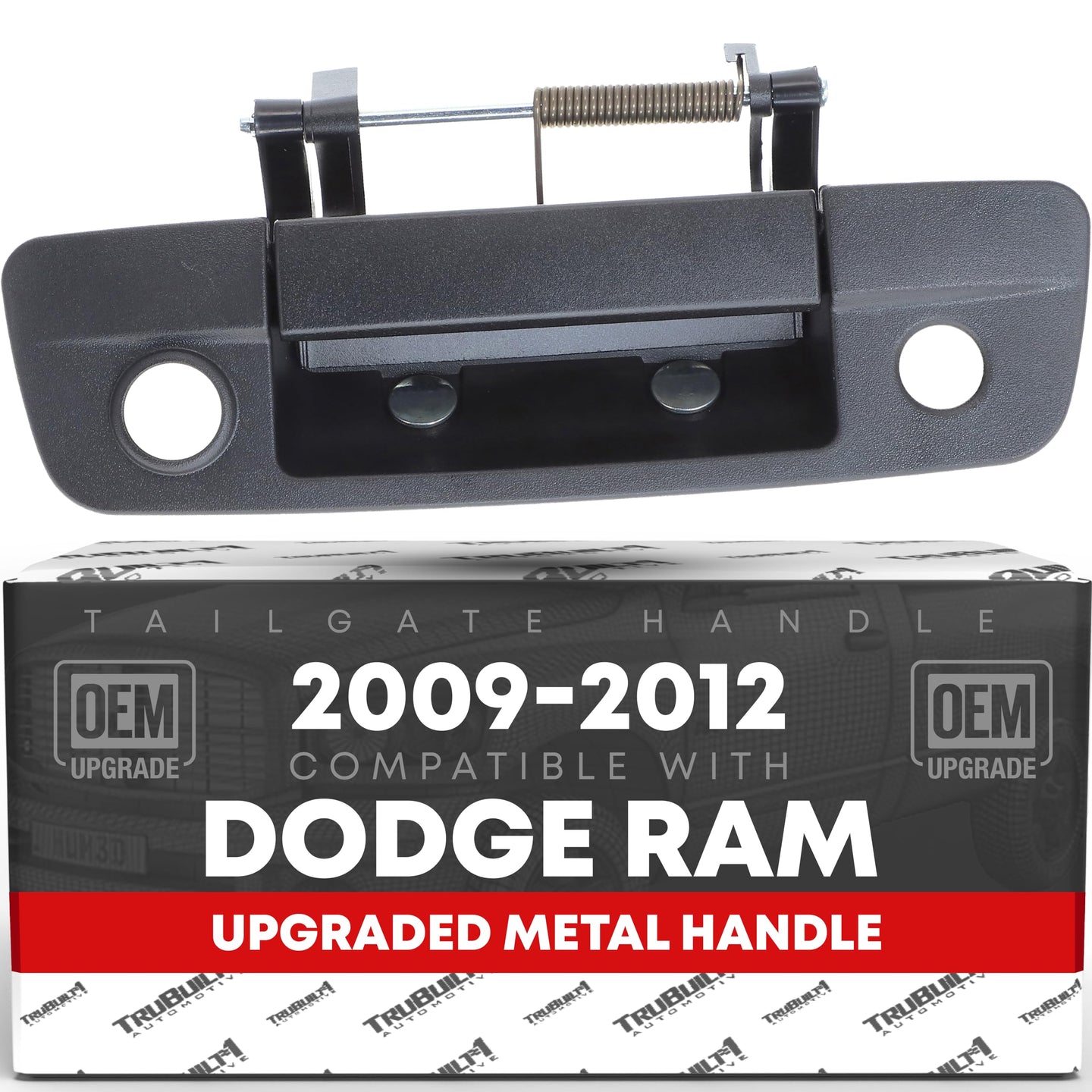 Dodge Ram 1500 2500 3500 Tailgate Handle Latch Upgraded Metal - Exterior Assembly, Textured Black w/ Keyhole, Camera Hole