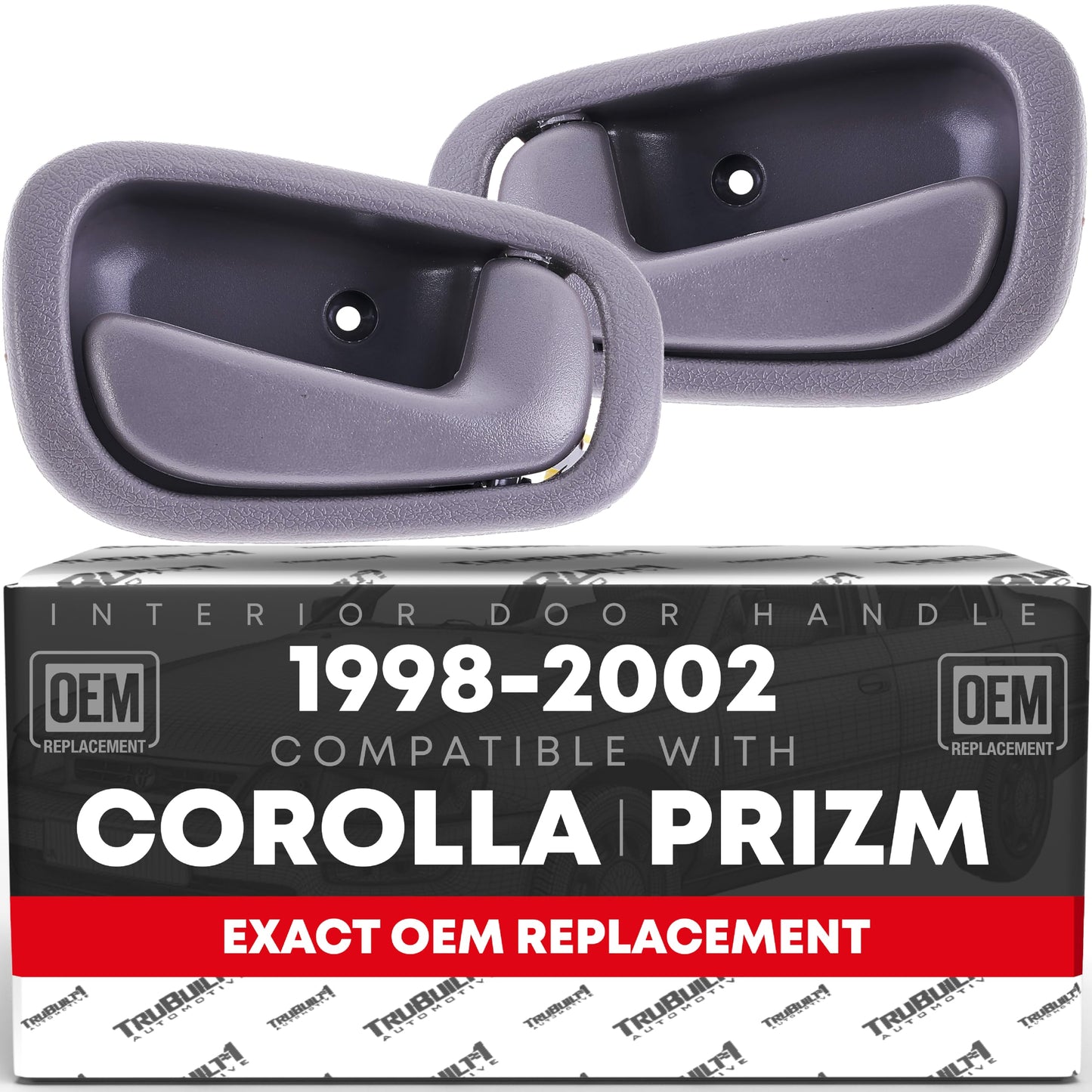 Toyota Corolla Interior Door Handle Set, Left & Right - Light Gray (Charcoal), Plastic - Front or Rear, Driver or Passenger Handle - Set