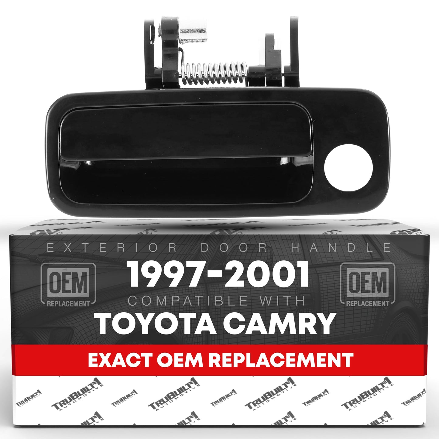 Toyota Camry Exterior Door Handle, Front Left Driver Side - Smooth Black, Plastic - Front Driver Door Handle