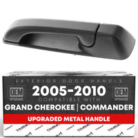 Jeep Commander Cherokee Rear Left Driver Side Exterior Door Handle - Textured Black with Keyhole - Rear Driver Handle